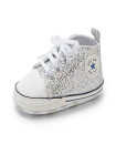 First Walker Casual sequins canvas shoes soft sole prewalker toddler baby Ankle shoes Silver